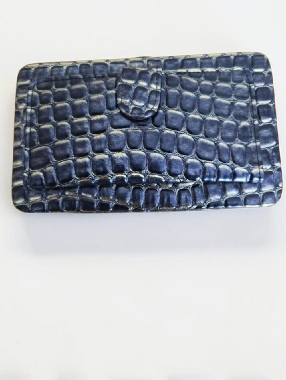 Icing Black and Gold Faux Croc Hardcase Wallet